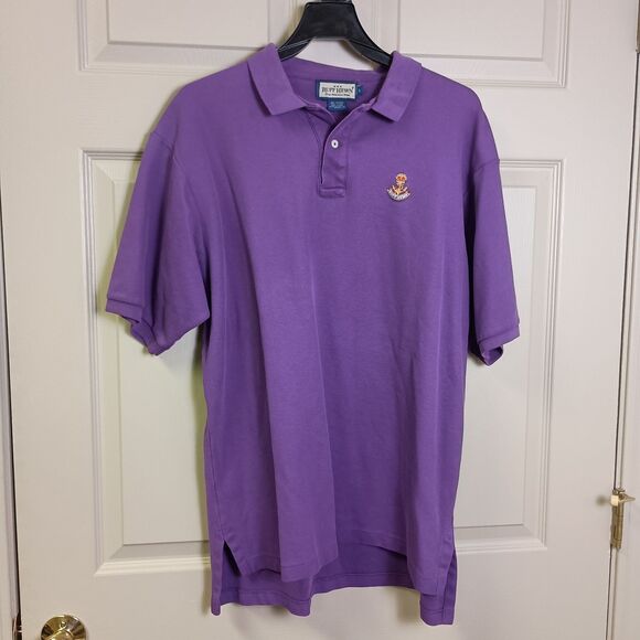Ruff Hewn Mens Polo Size Large Purple Vintage Short Sleeve 100% Cotton - Picture 1 of 4